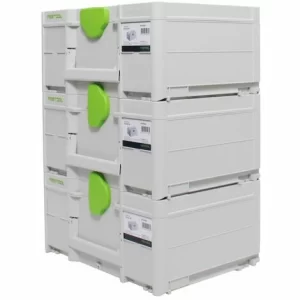 Festool Systainer Set 3x SYS3 M 187 ( 3x 204842 ) 15,9 Liter 396x296x187mm Werkzeugkoffer Koppelbar 15