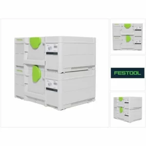 Festool Systainer Set 2x SYS3 M 187 ( 2x 204842 ) 15,9 Liter 396x296x187mm Werkzeugkoffer Koppelbar 9