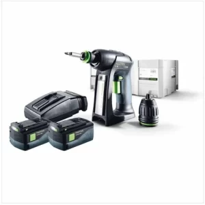 Festool C 18 Li 5,2 – Plus Akku Bohrschrauber 18V 45Nm Im Systainer ( 574738 ) + 2x 5,2 Ah Akku + Ladegerät 9