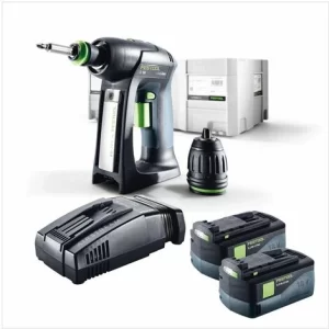 Festool C 18 Li-Basic Akku Bohrschrauber 18V 45Nm Im Systainer ( 574737 ) + 2x 5,2 Ah Akku + Ladegerät 9