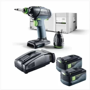 Festool T 18+3 Li-Basic Akku Bohrschrauber 18V 50Nm Brushless + 2x Akku 5,2Ah + Ladegerät + Systainer 13
