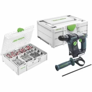 Festool BHC 18 Basic Akku Bohrhammer 18 V 25 Nm 1,8 J SDS Plus Brushless ( 576511 ) + 650 Tlg. Schrauben Und Dübel + Systainer – Ohne Akku, Ohne Ladegerät 9