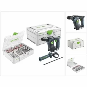 Festool BHC 18 Basic Akku Bohrhammer 18 V 25 Nm 1,8 J SDS Plus Brushless ( 576511 ) + 650 Tlg. Schrauben Und Dübel + Systainer – Ohne Akku, Ohne Ladegerät 15