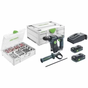 Festool BHC 18 HPC 4,0 I-Plus Akku Bohrhammer 18 V 25 Nm 1,8 J SDS Plus Brushless + 2x Akku 4,0 Ah + Ladegerät + 650 Tlg. Schrauben Und Dübel Sortiment + Systainer 9