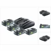 Festool Energie Set TCL 6 DUO Doppel Schnellladegerät 10,8 V – 18 V ( 577017 ) + 4x BP 18 Li 4,0Ah HPC-ASI Akkupack HighPower ( 4x 205034 ) 19